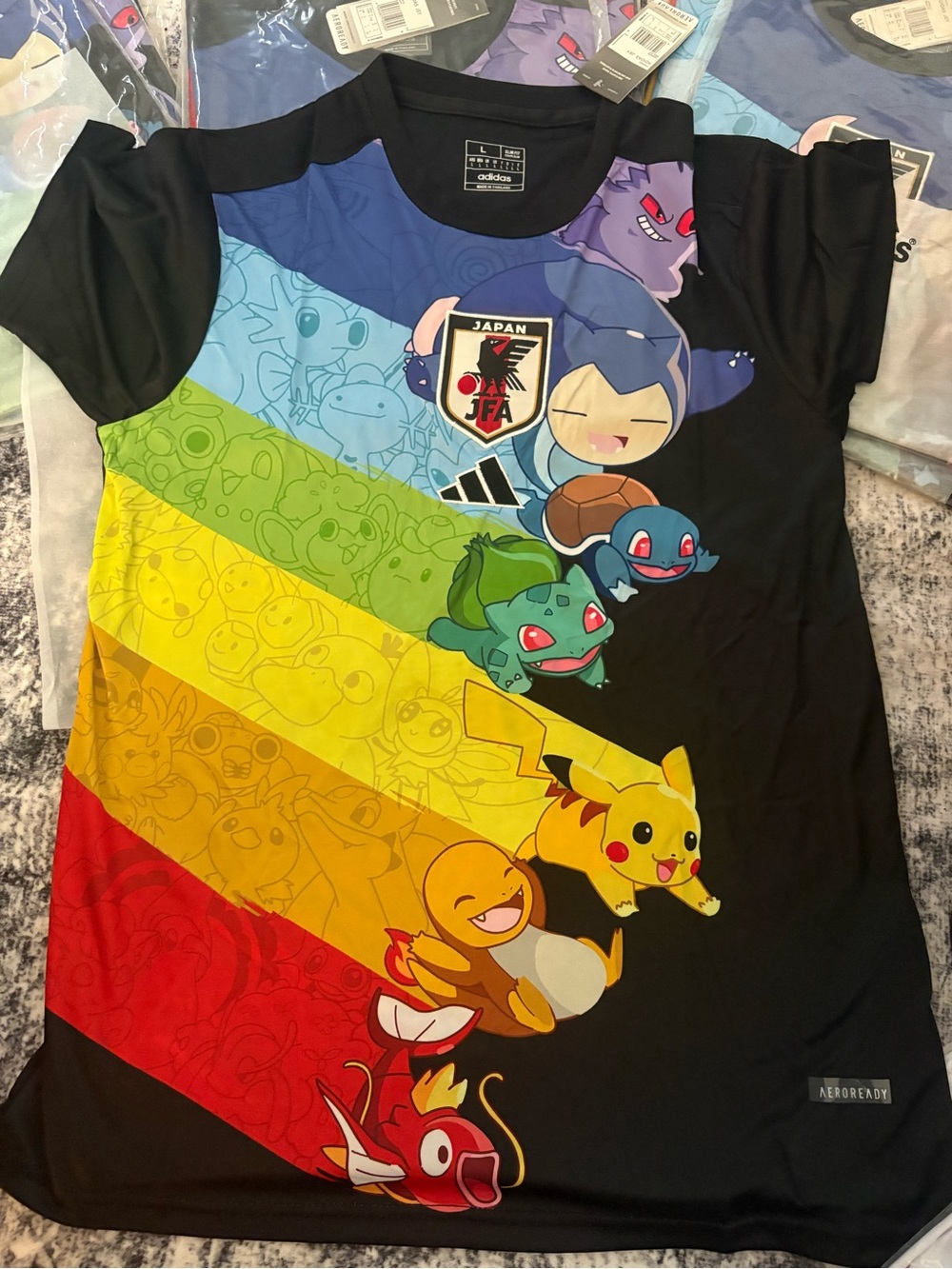 adidas Black Rainbow Pokémon Japan Soccer Jersey concept kit slim fit